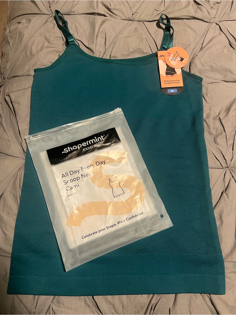 Shapermint Teal Scoop Neck Cami